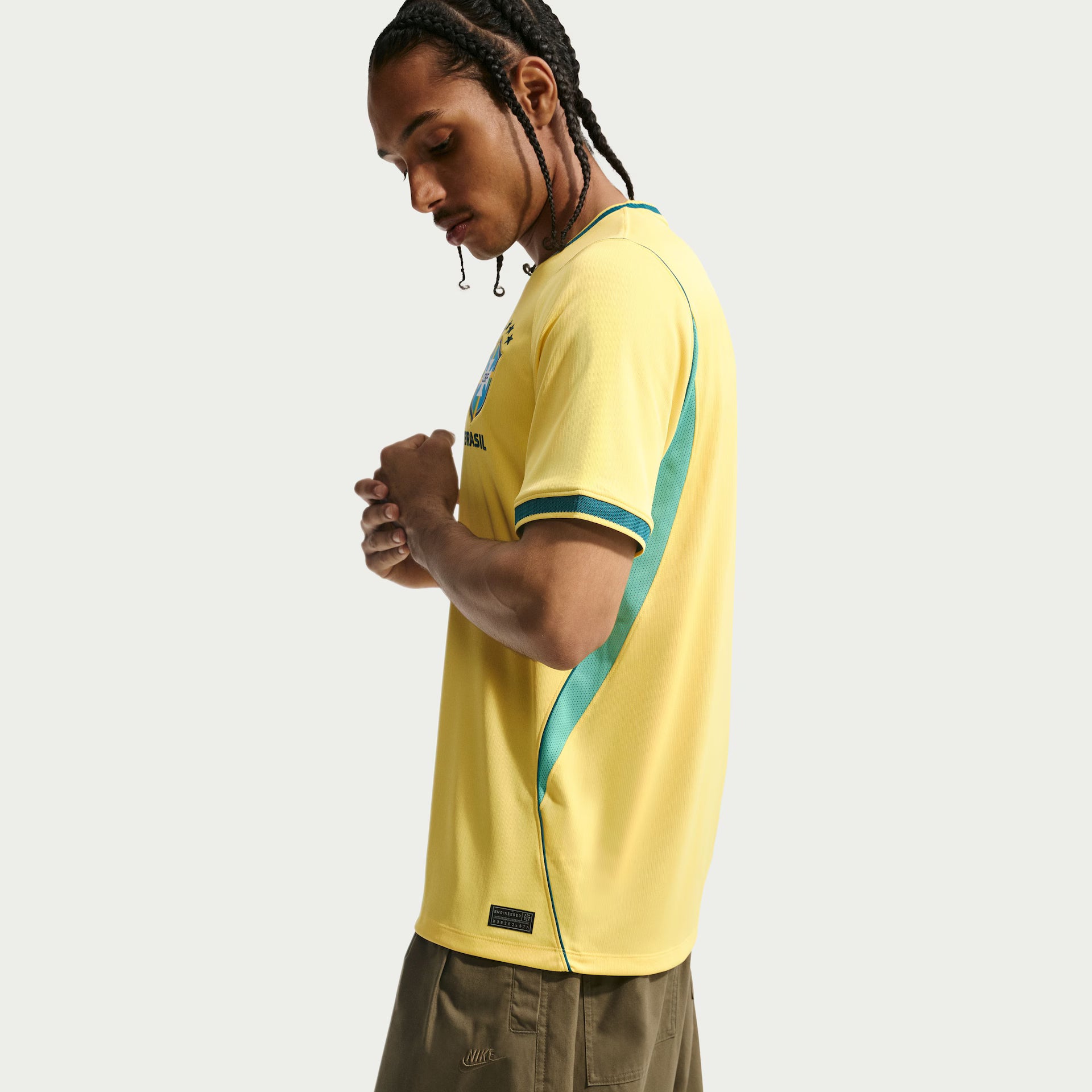 Camisa Brasil Nike I 2026/27 Torcedor Pro Masculina Amarela (Pronta Entrega)
