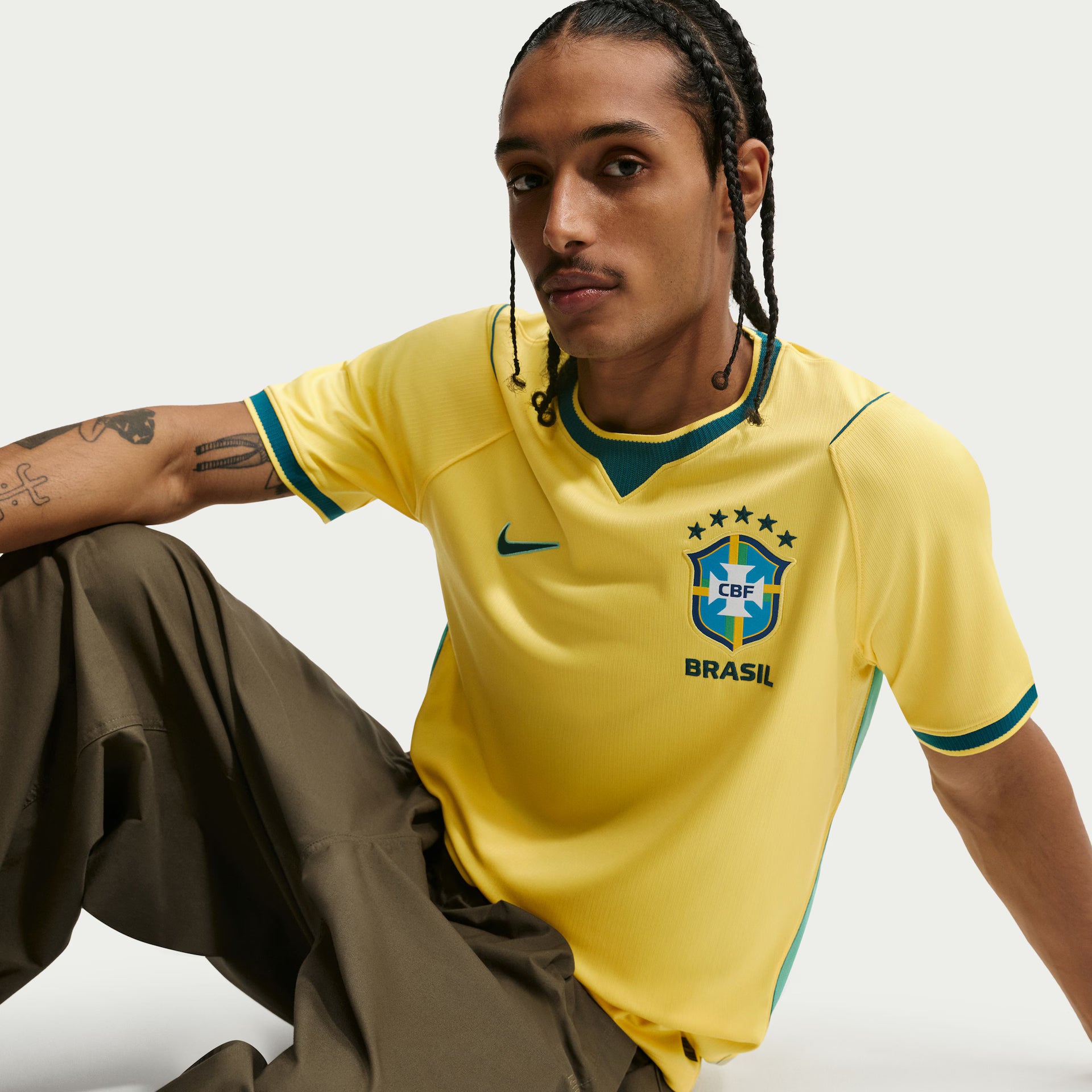Camisa Brasil Nike I 2026/27 Torcedor Pro Masculina Amarela (Pronta Entrega)