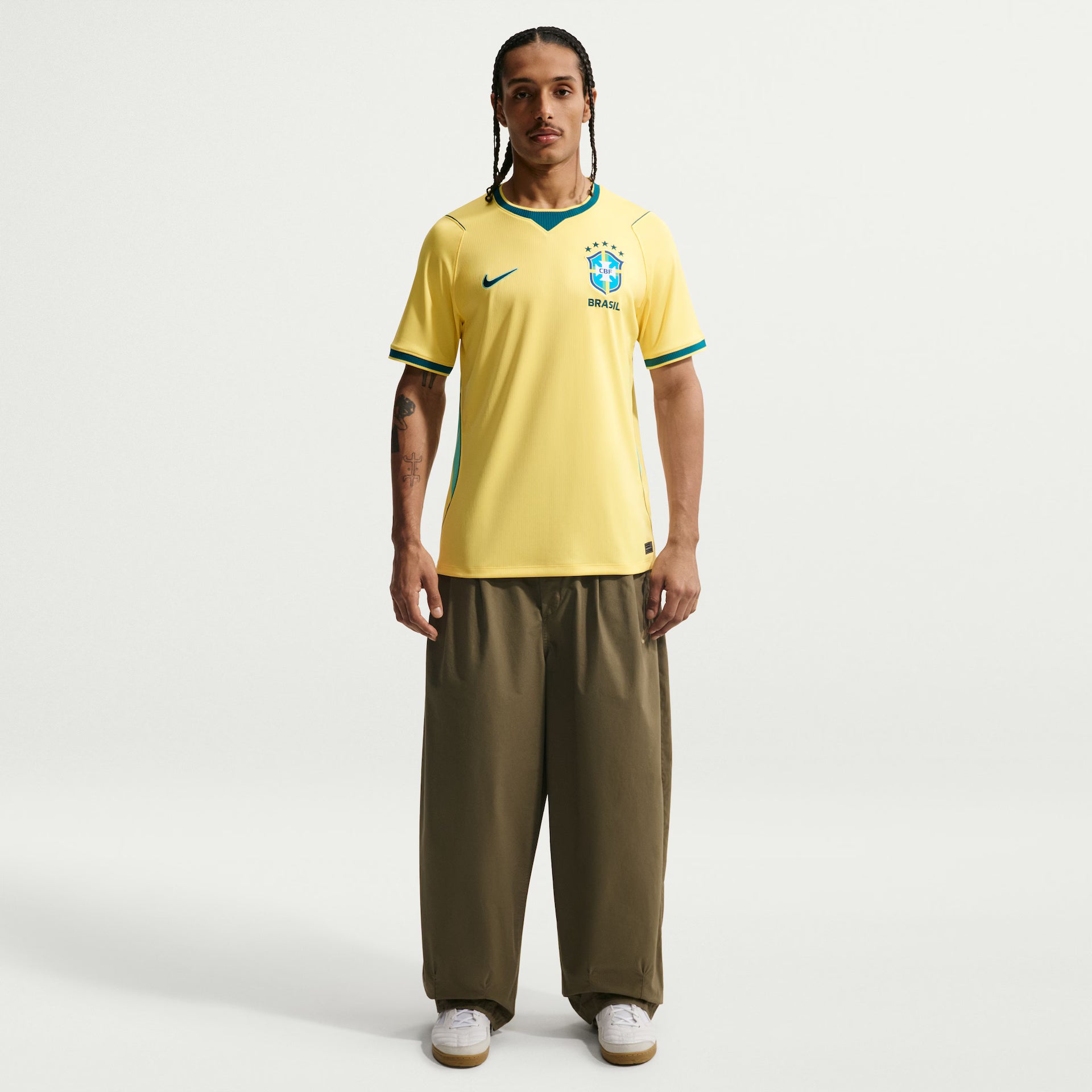 Camisa Brasil Nike I 2026/27 Torcedor Pro Masculina Amarela (Pronta Entrega)