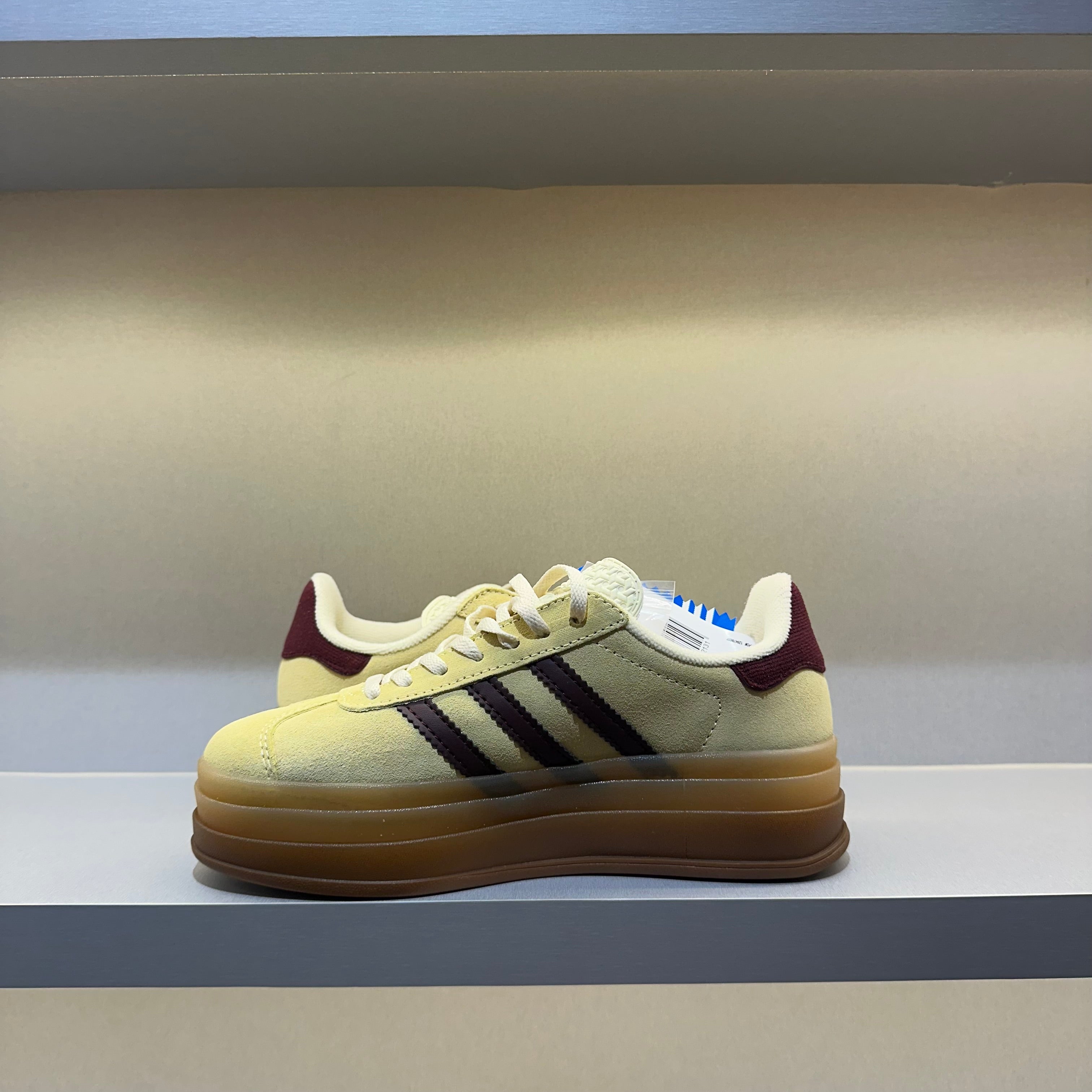 Adidas Gazelle Bold Almost Yellow Maroon (Pronta Entrega)