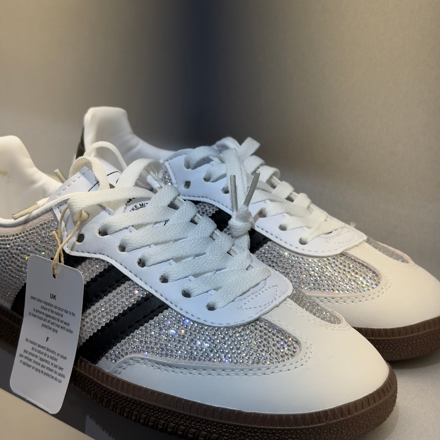 Adidas Samba OG Rhinestone Crystal White Silver (Pronta Entrega)