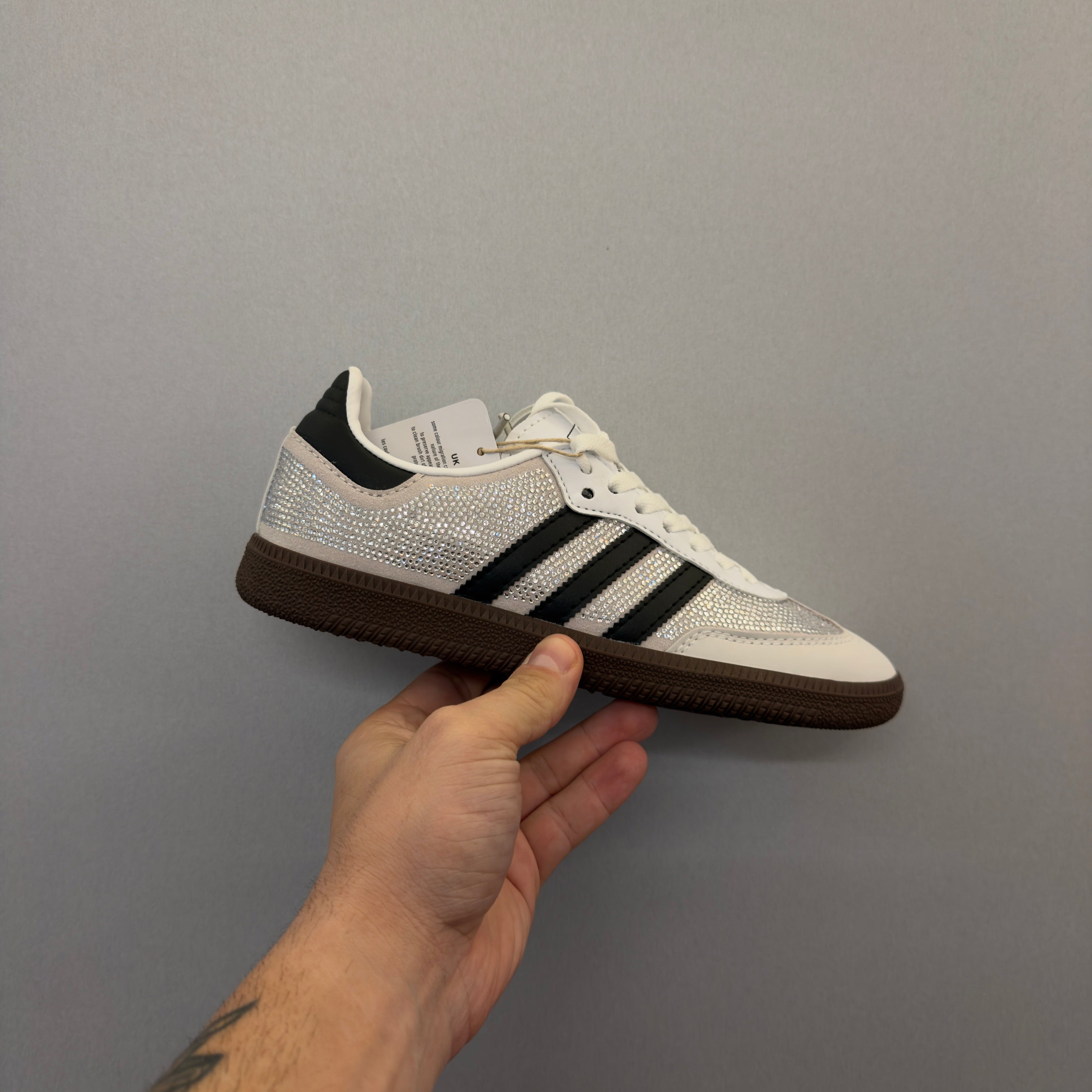 Adidas Samba OG Rhinestone Crystal White Silver (Pronta Entrega)