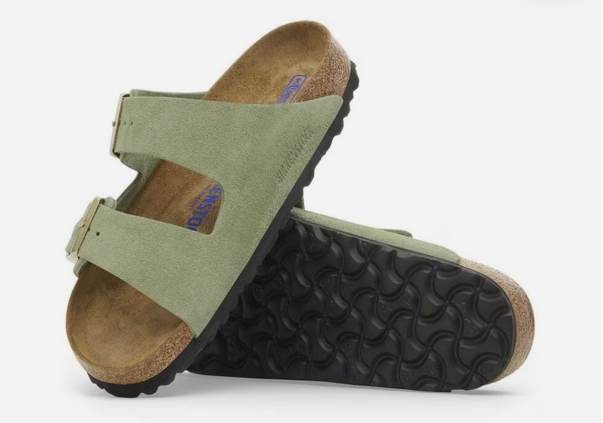 Birkenstock Arizona Soft Footbed Suede Leather Green Tea