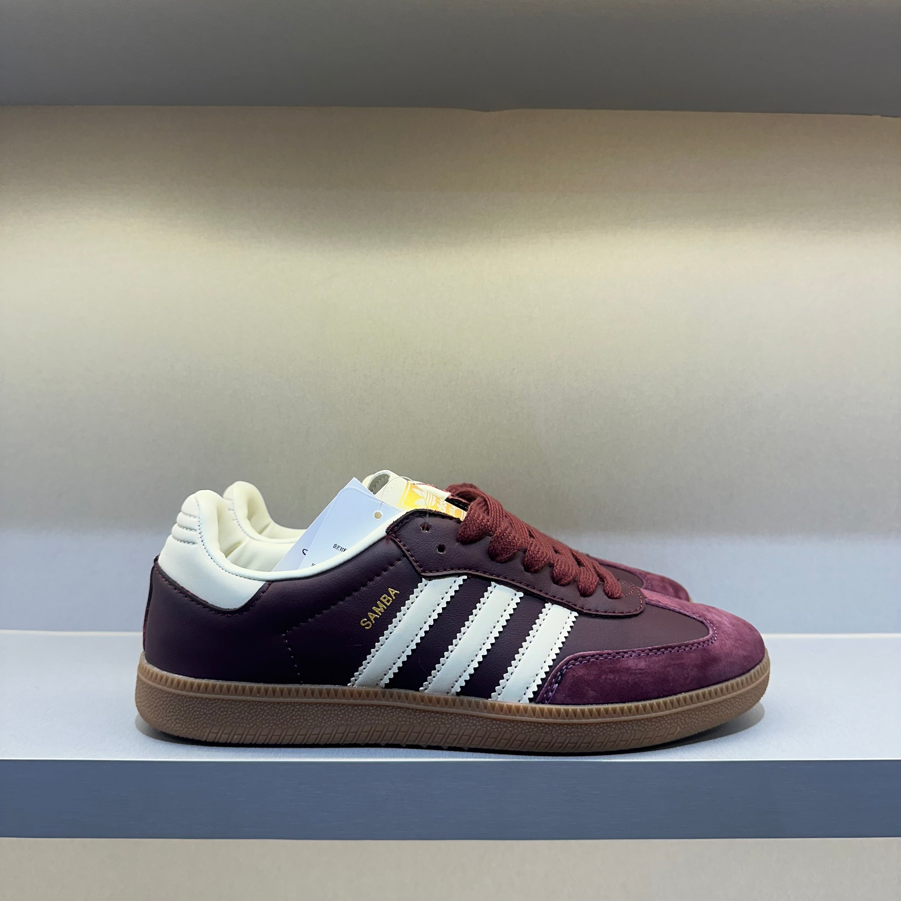 Adidas Samba OG Maroon Gold Metallic (Pronta Entrega)
