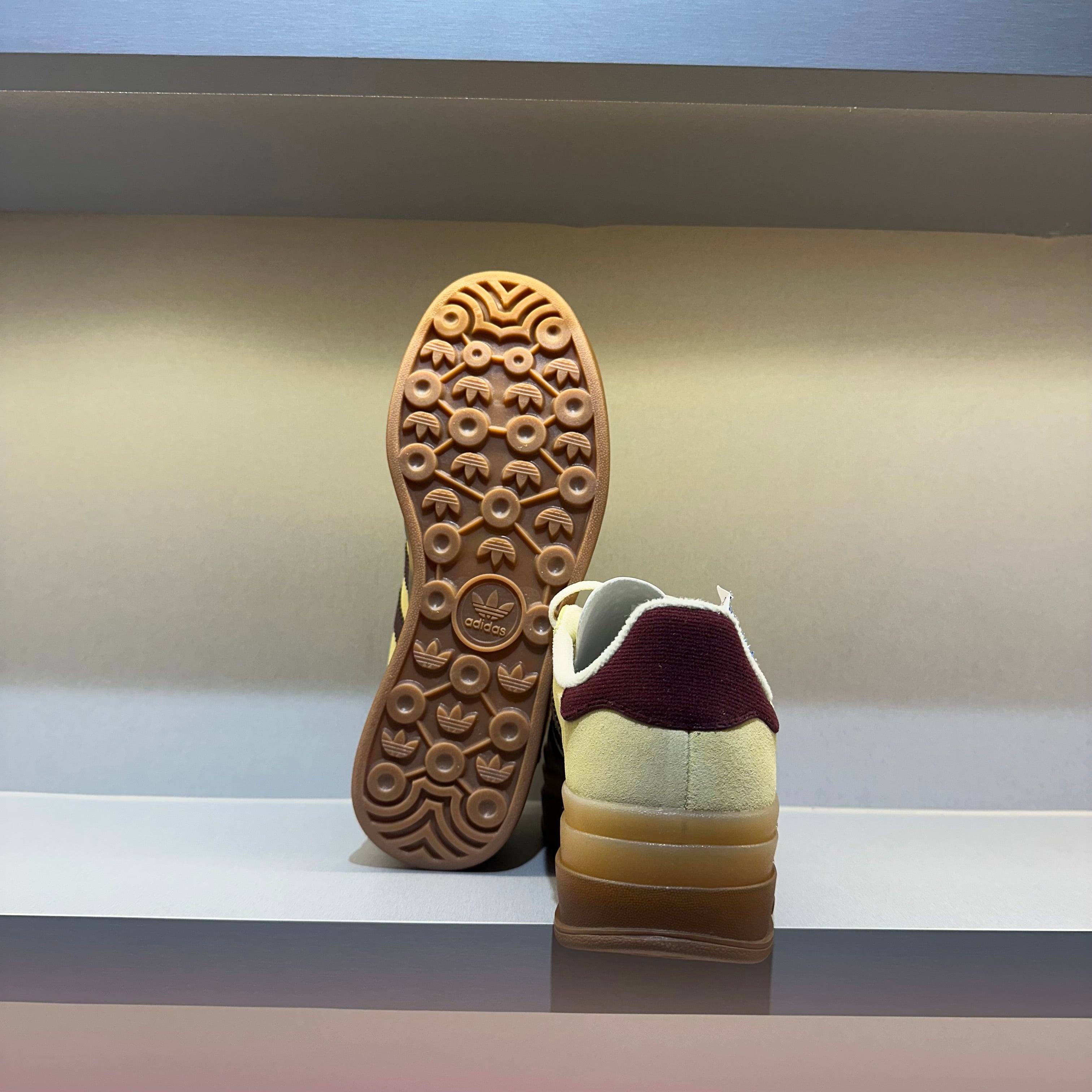 Adidas Gazelle Bold Almost Yellow Maroon (Pronta Entrega)