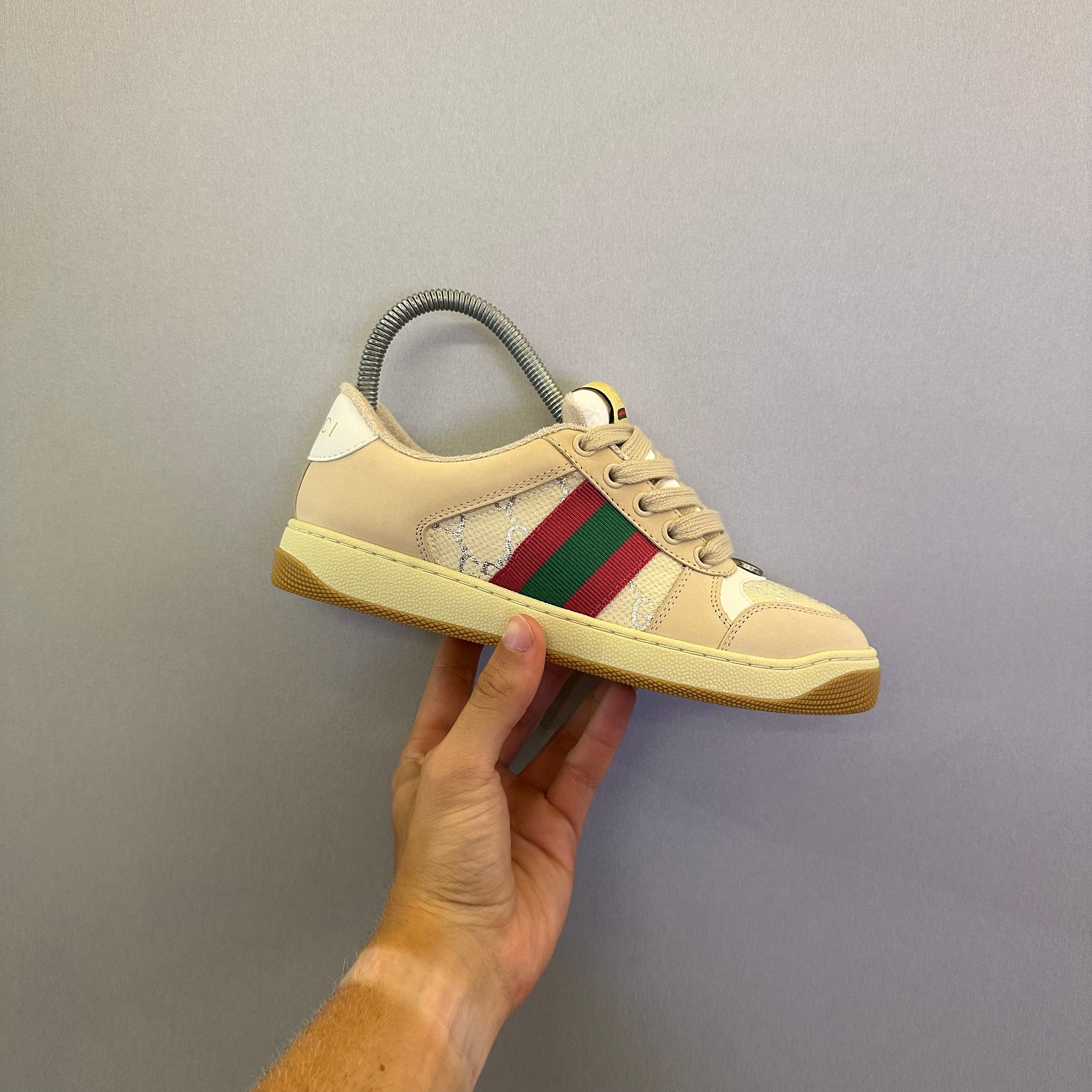 Gucci Screener Cream Leather (Pronta Entrega)