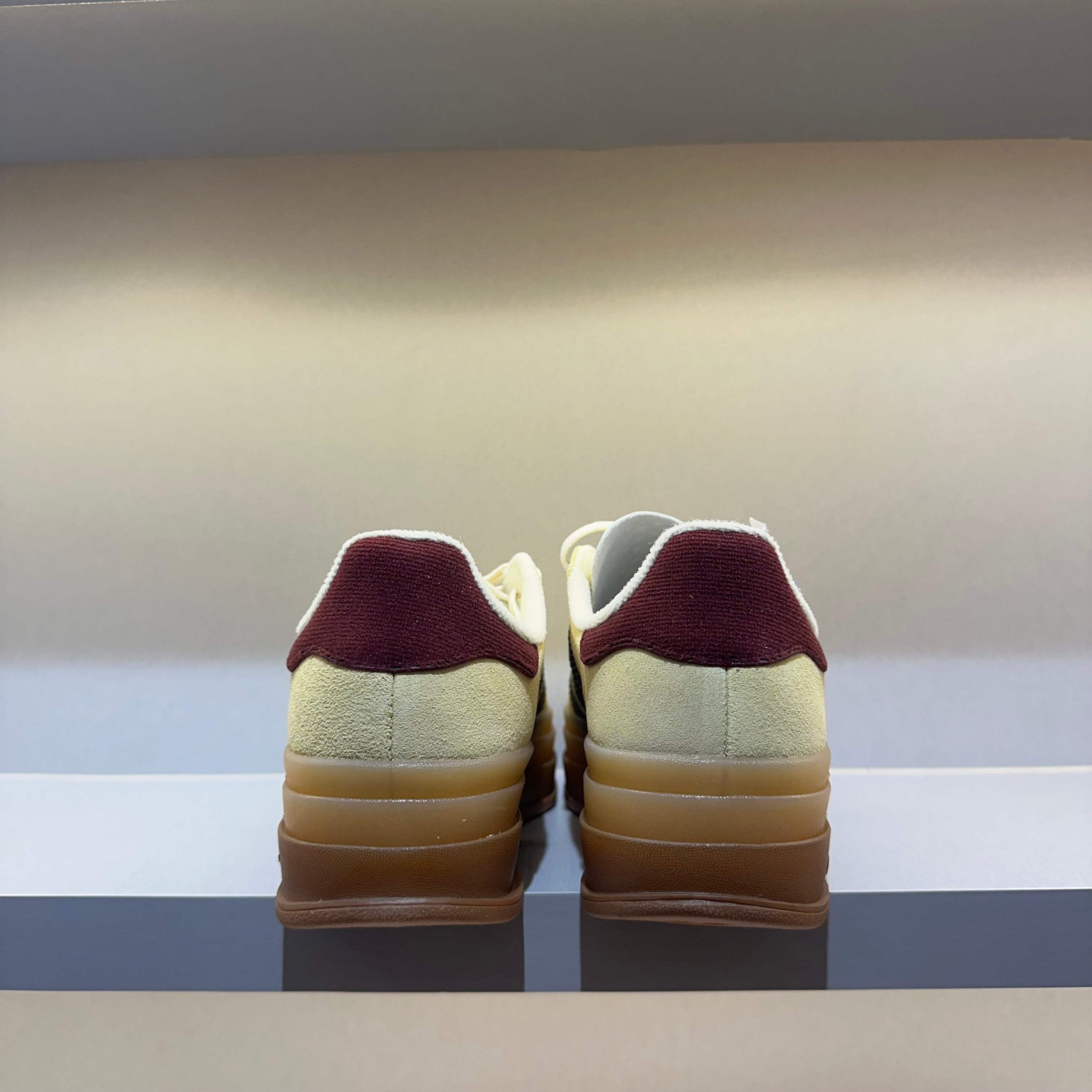 Adidas Gazelle Bold Almost Yellow Maroon (Pronta Entrega)