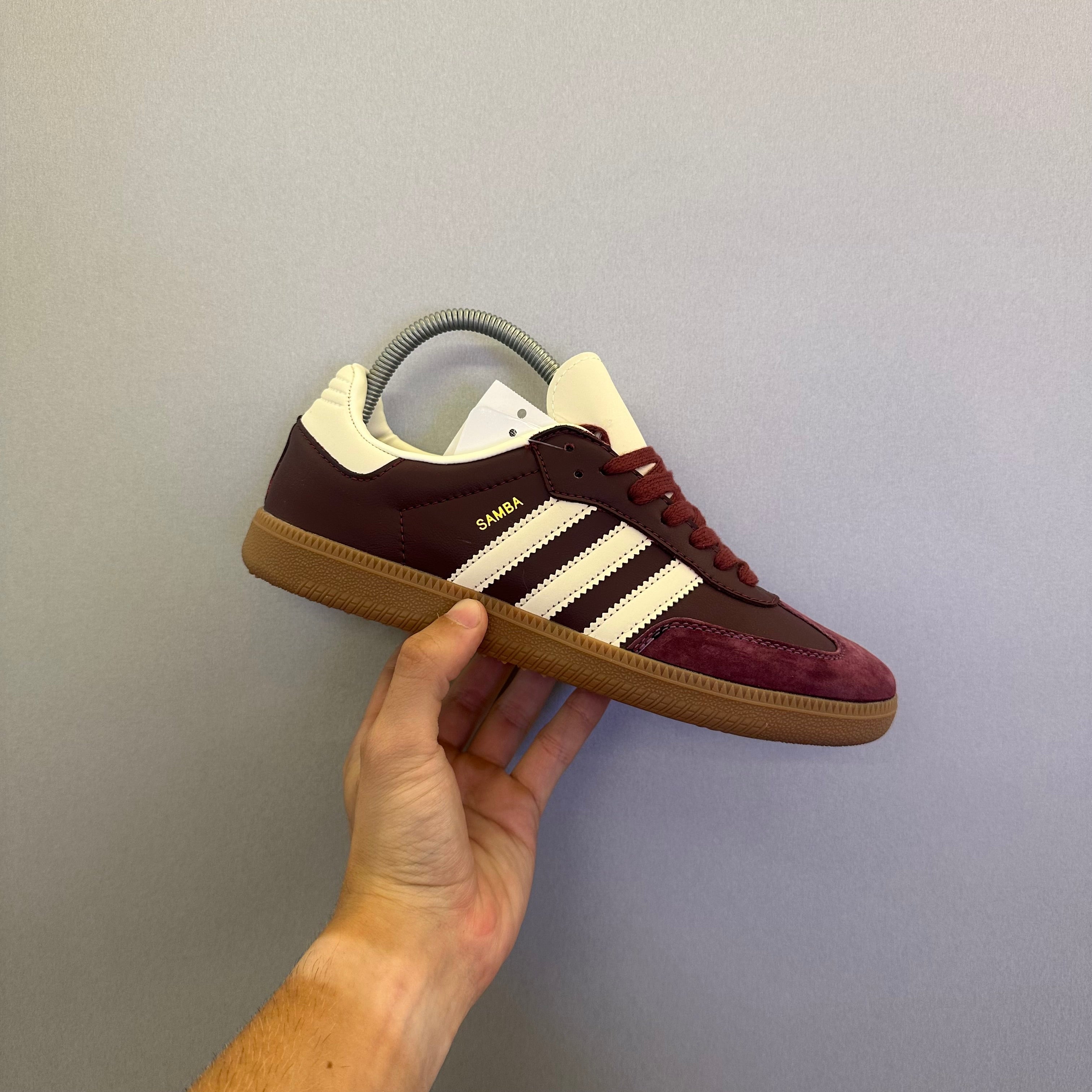 Adidas Samba OG Maroon Gold Metallic (Pronta Entrega)