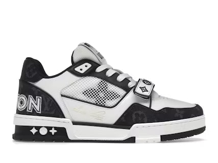 Louis Vuitton LV Trainer Low Velcro Strap Monogram Denim Black White