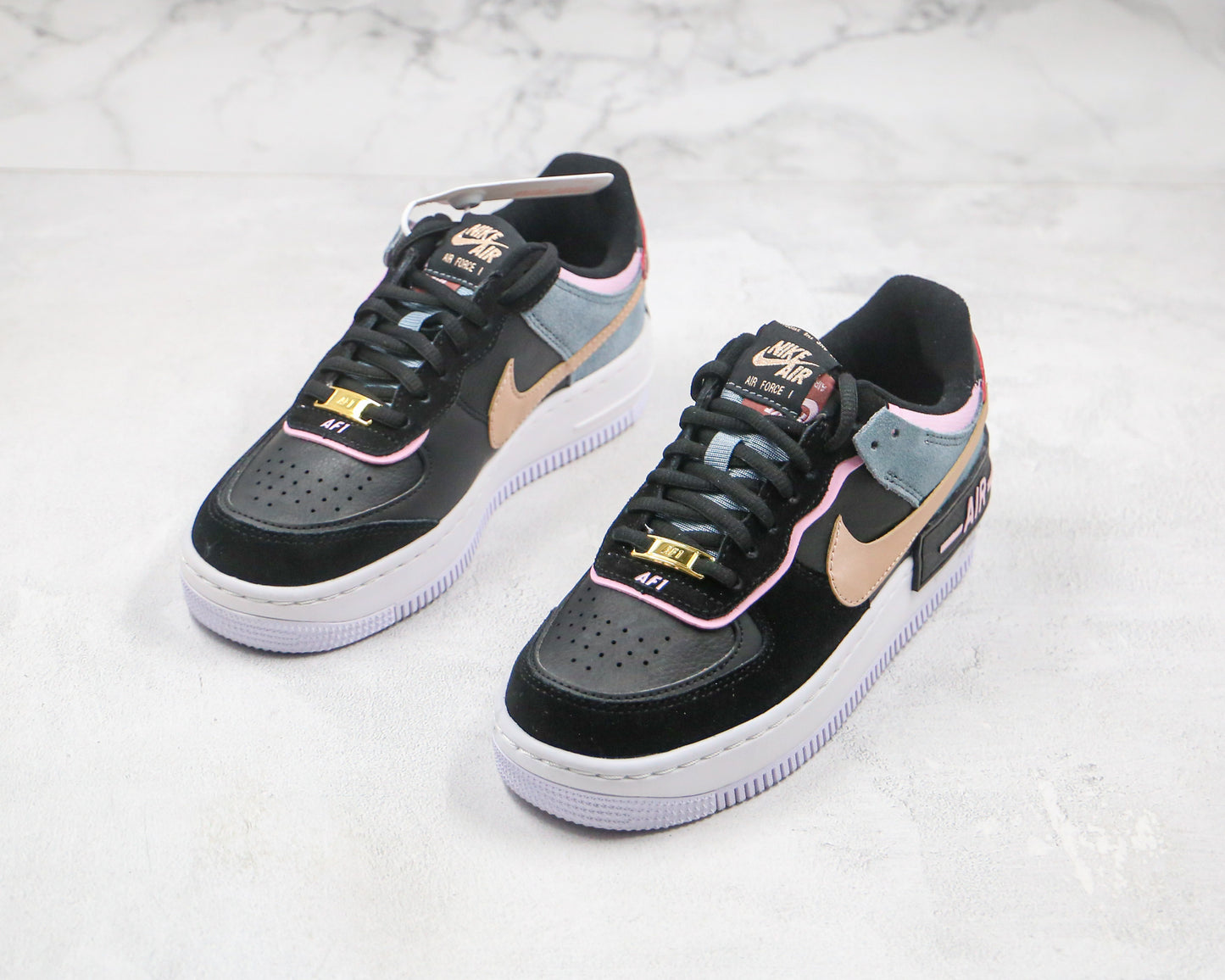 Nike Air Force 1 Shadow Black Light Arctic Pink Claystone Red