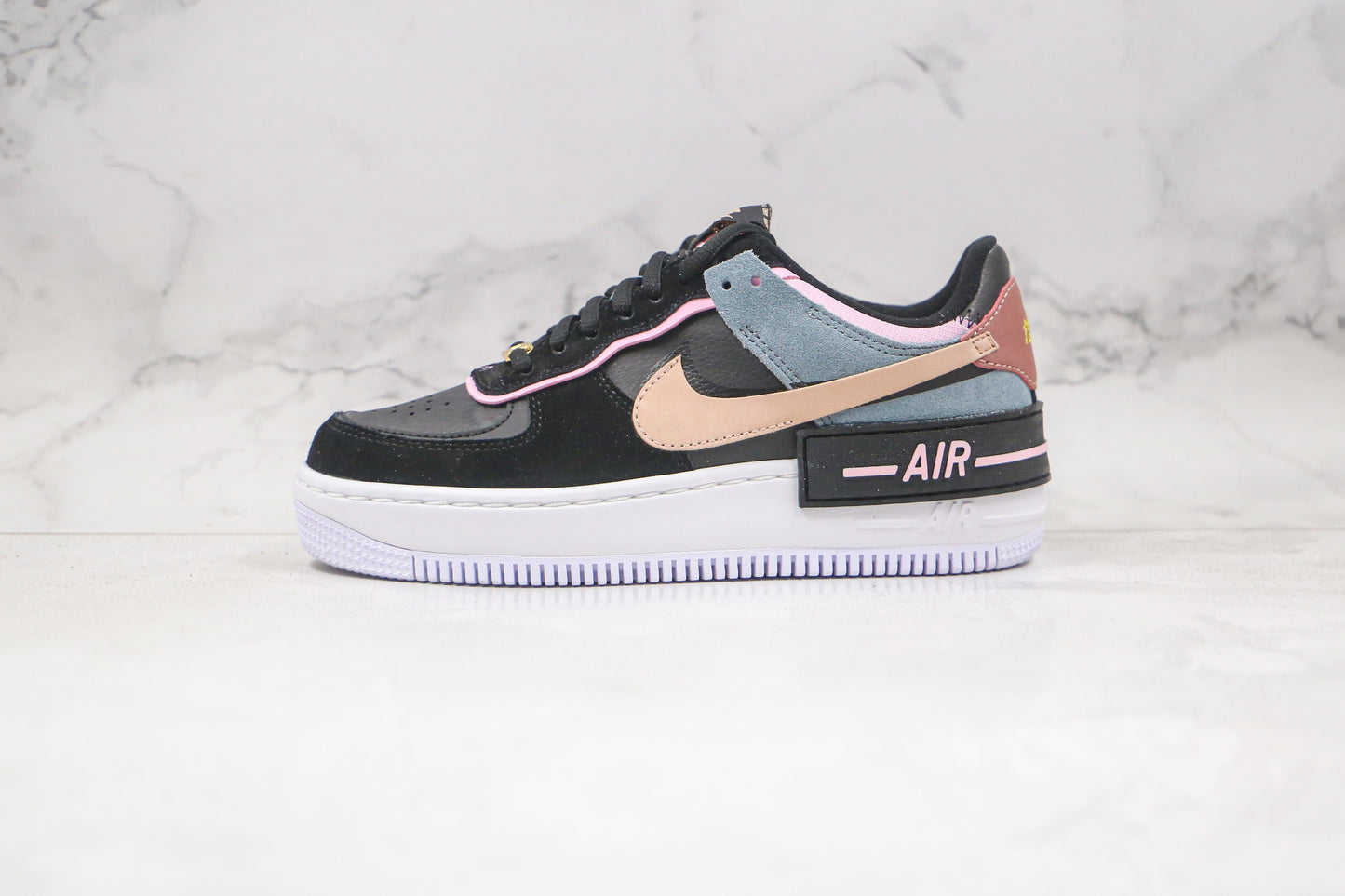 Nike Air Force 1 Shadow Black Light Arctic Pink Claystone Red